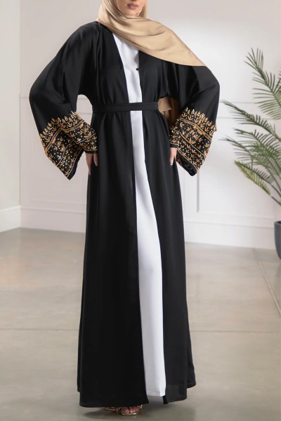 (MOQ 6 PCS) Fancy Alstroemeria Abaya