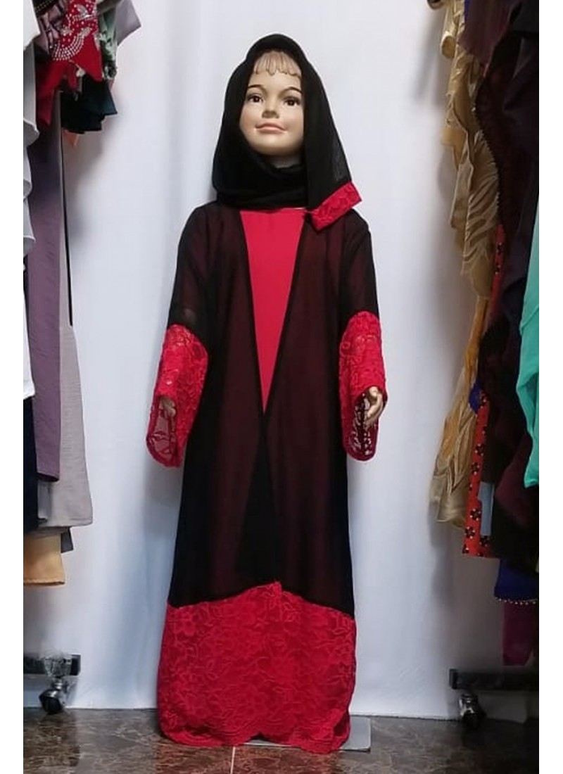 (MOQ 12 PCS) Hayfa Kids Abaya