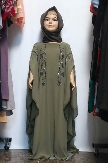 (MOQ 12 PCS) Hayet Kids Abaya