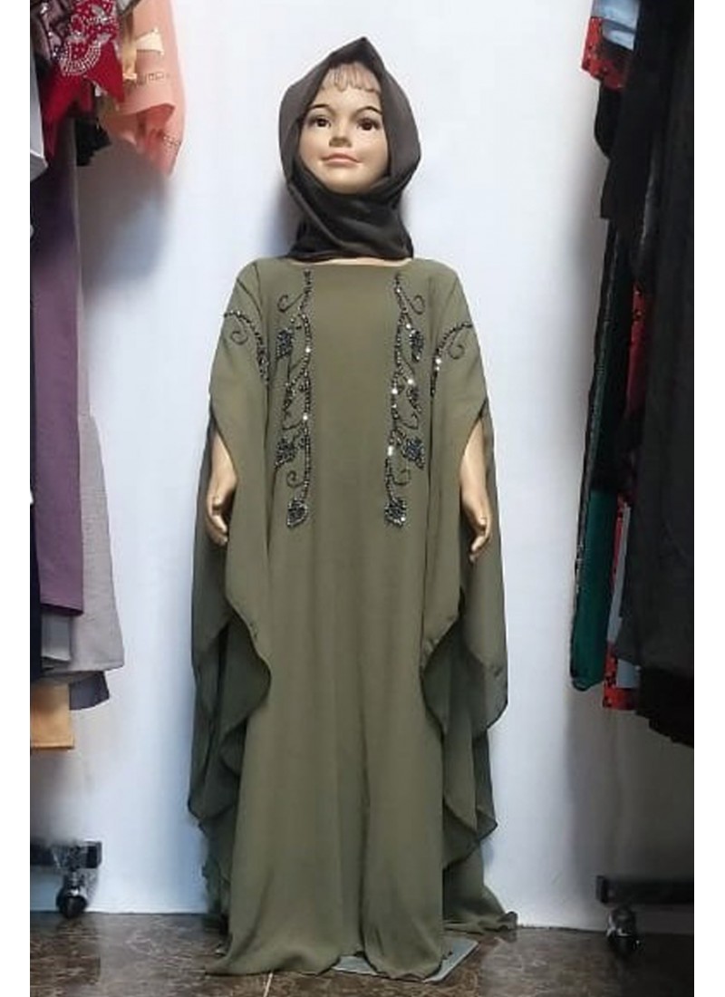 (MOQ 12 PCS) Hayet Kids Abaya