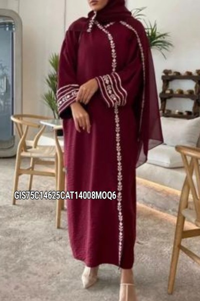 (MOQ 6 PCS) Saaiqa Emb Abaya