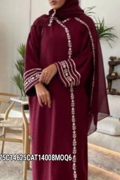 (MOQ 6 PCS) Saaiqa Emb Abaya