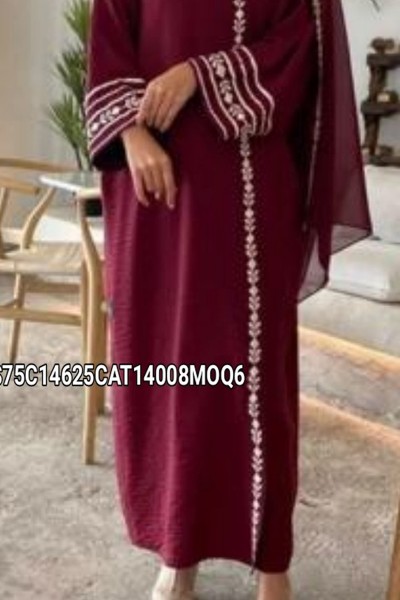 (MOQ 6 PCS) Saaiqa Emb Abaya