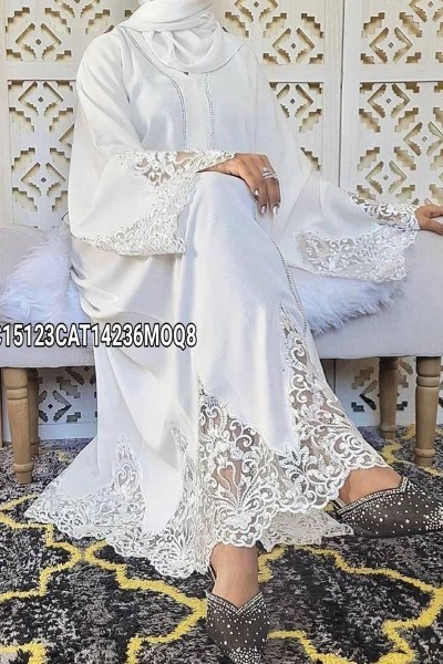 (MOQ 8 PCS) Noya Lace Abaya