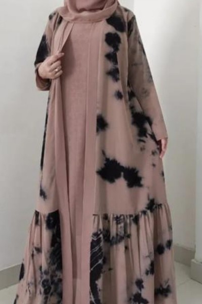 (MOQ 3 PCS) Beauty Print Abaya