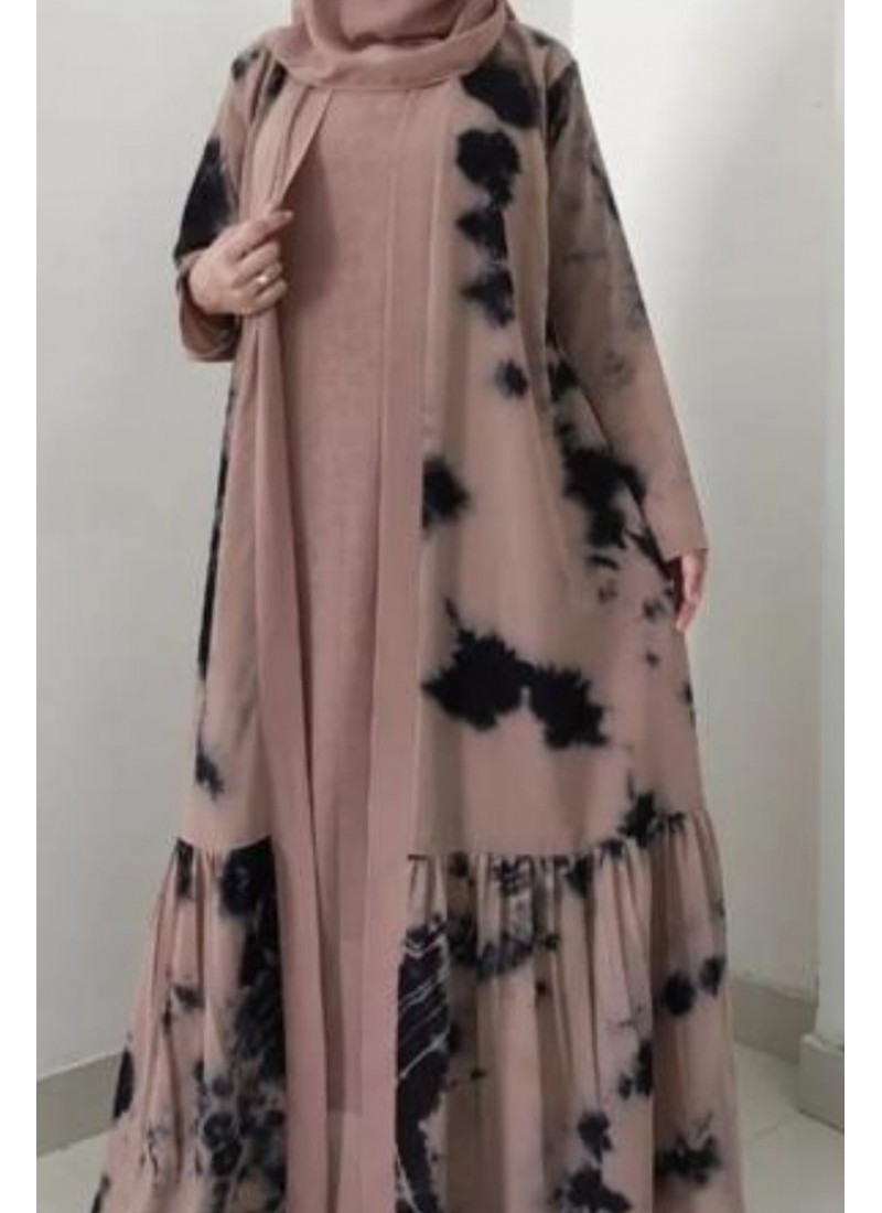 (MOQ 3 PCS) Beauty Print Abaya