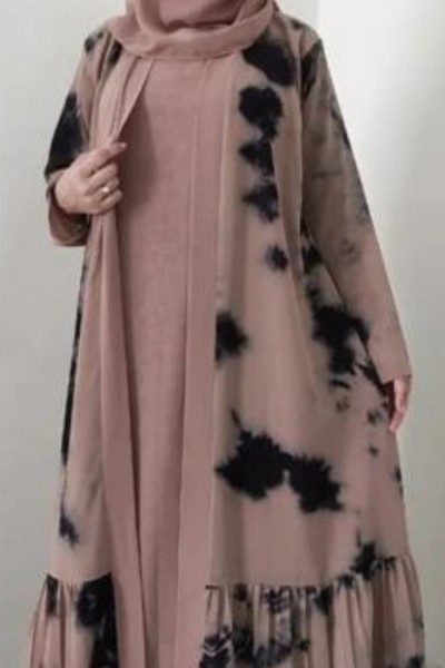 (MOQ 3 PCS) Beauty Print Abaya