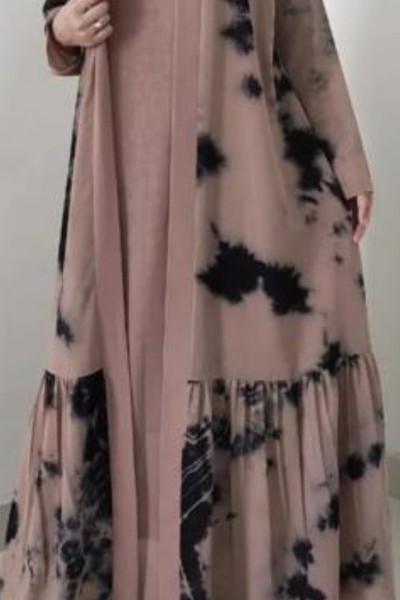 (MOQ 3 PCS) Beauty Print Abaya