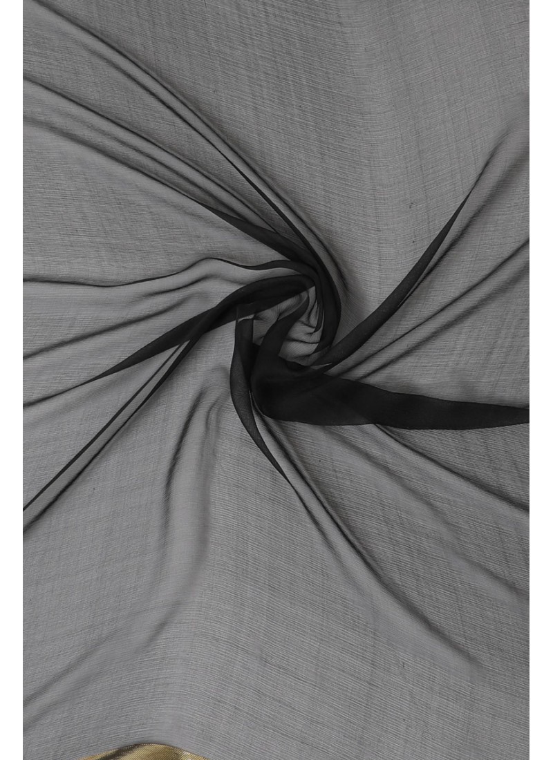 Pure Black Chiffon Fabric