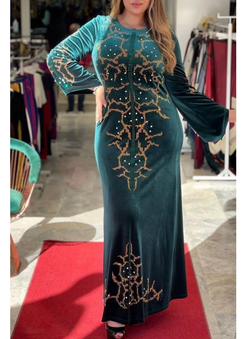 (3 Pieces Set) Cozy Crystal Abaya