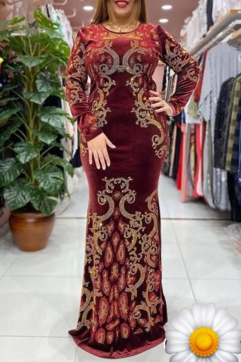 (3 Pieces Set) Lila Crystal Abaya