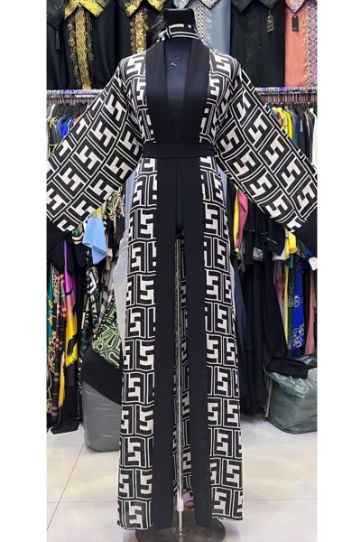 (6 Pieces Set) Munya Print Abaya