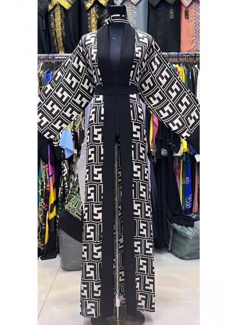 (6 Pieces Set) Munya Print Abaya