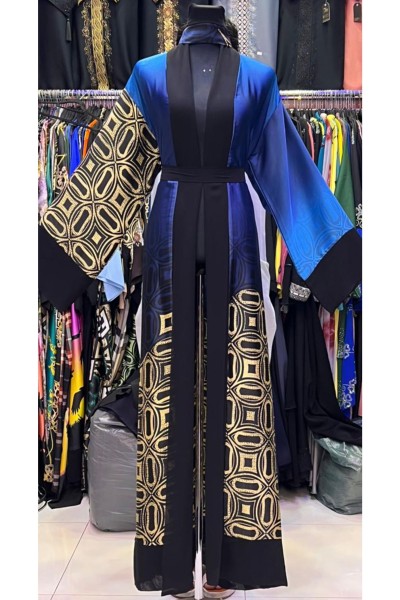 (6 Pieces Set) Maha Print Abaya