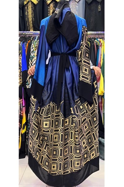 (6 Pieces Set) Maha Print Abaya