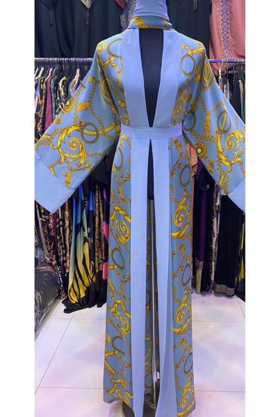 (6 Pieces Set) Nesrine Print Abaya