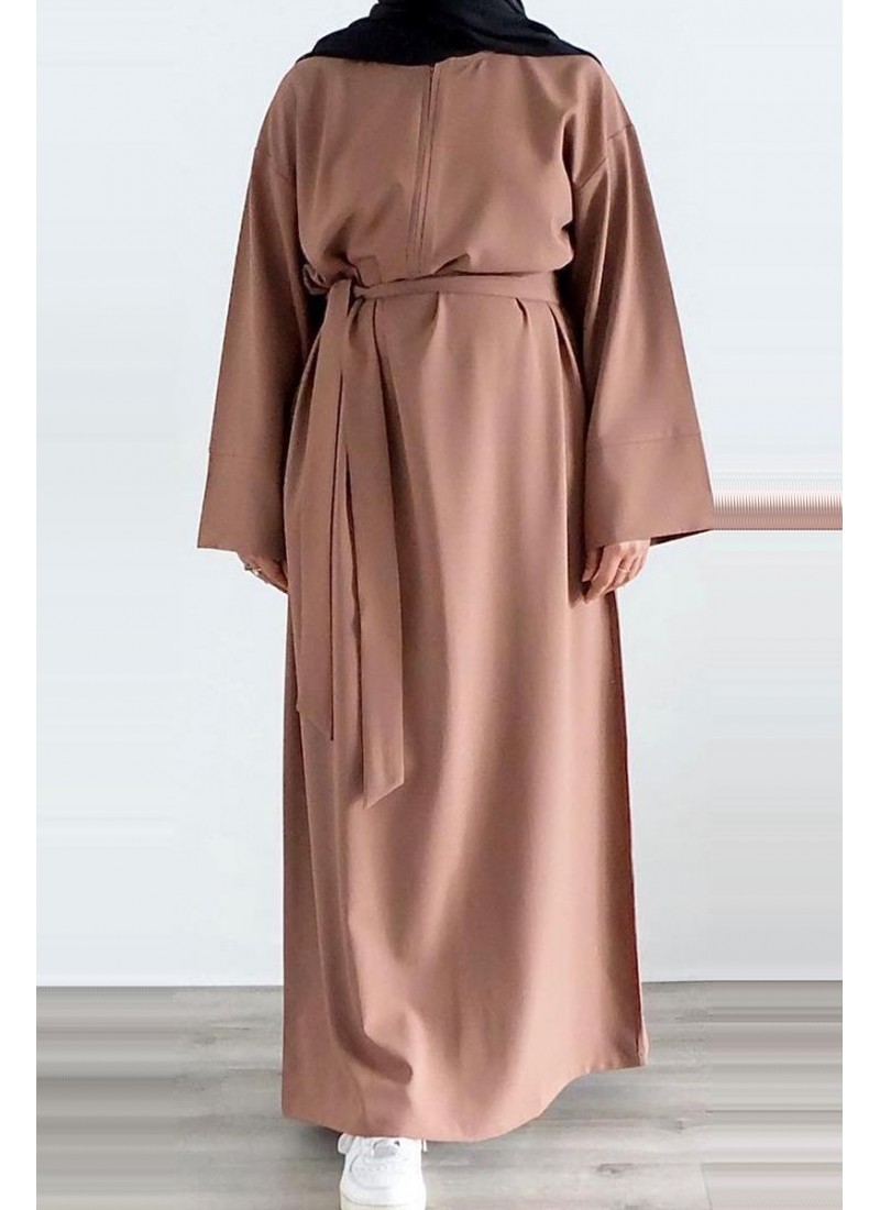 Zipper Close Plain Abaya 