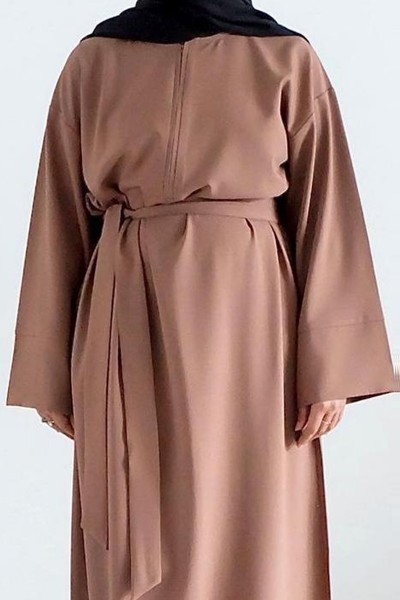 Zipper Close Plain Abaya 