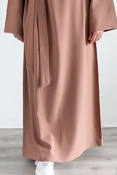 Zipper Close Plain Abaya 