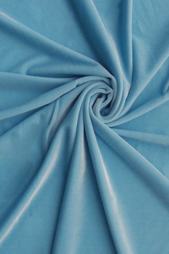 Frost Blue Velvet Fabric