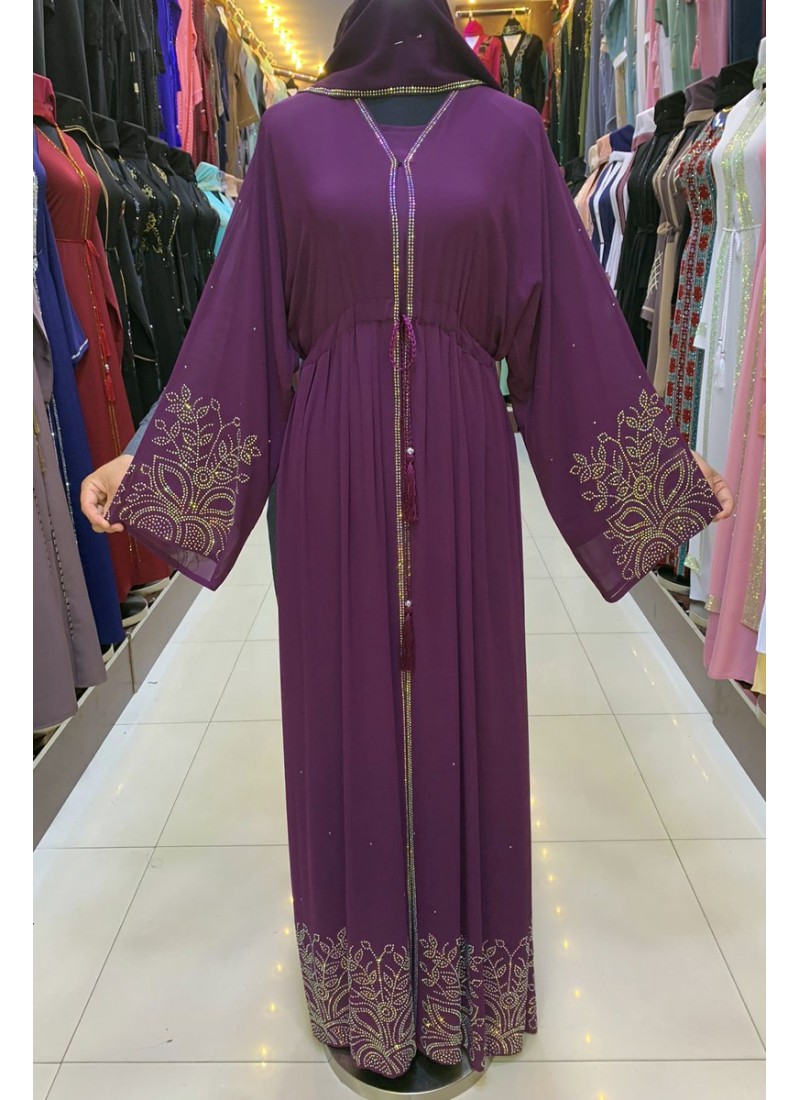  (3 Pieces Set) Forsythia Abaya