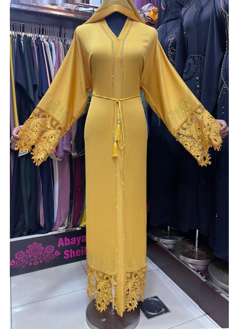  (3 Pieces Set) Gaillardia Abaya