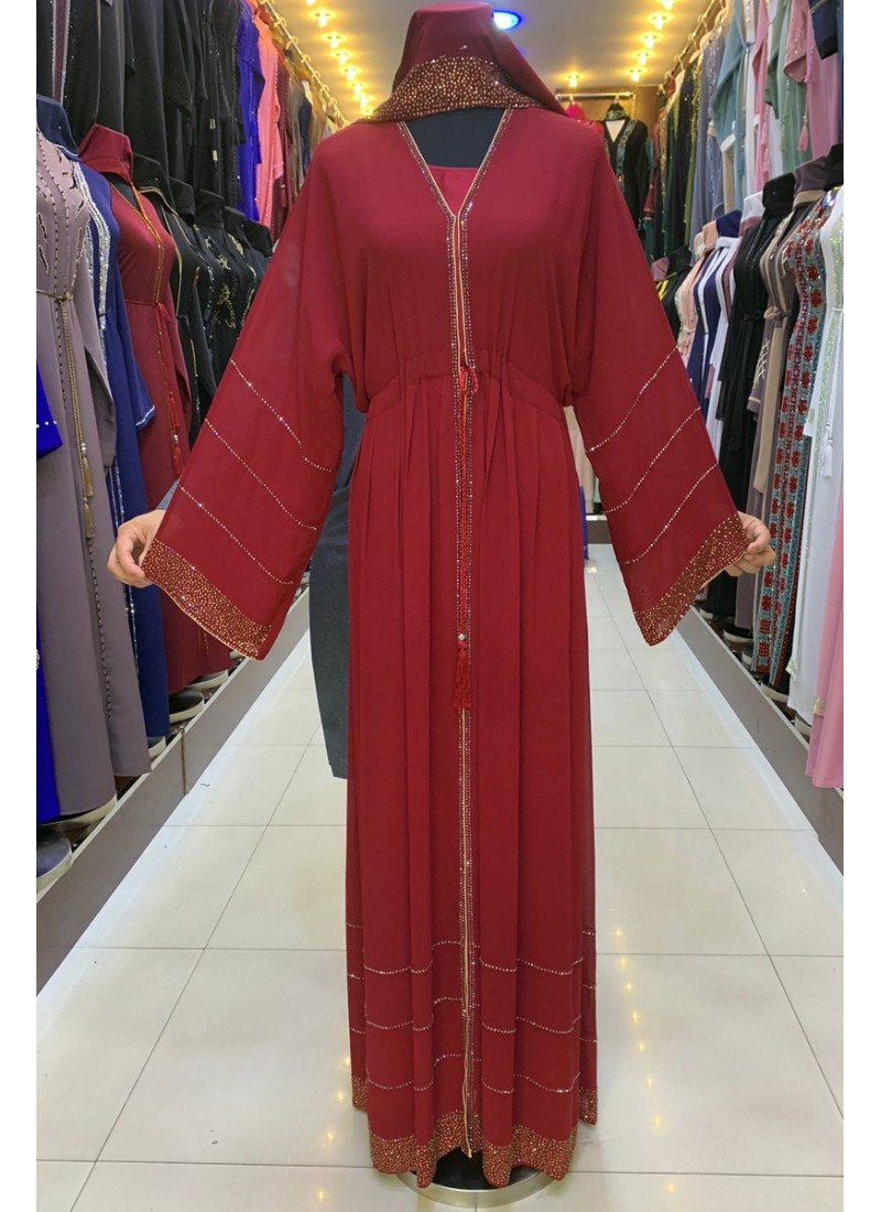  (3 Pieces Set) Gazania Abaya