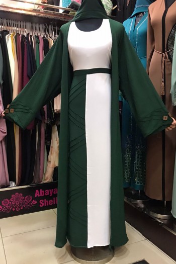  (3 Pieces Set) Oyster Abaya