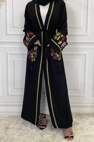 (6 Pieces Set) Embroidery Abaya