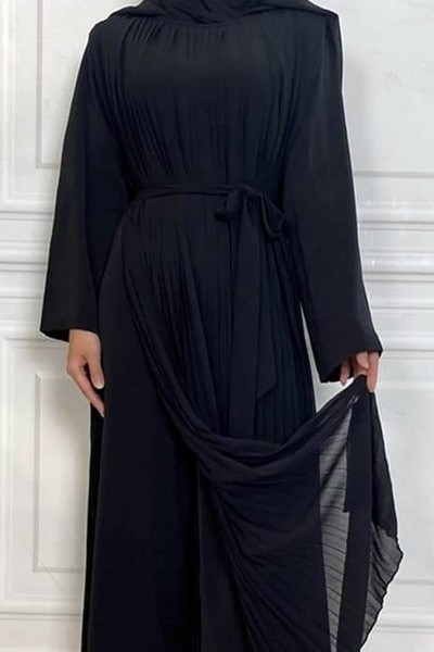 (6 Pieces Set) Pleated Abaya