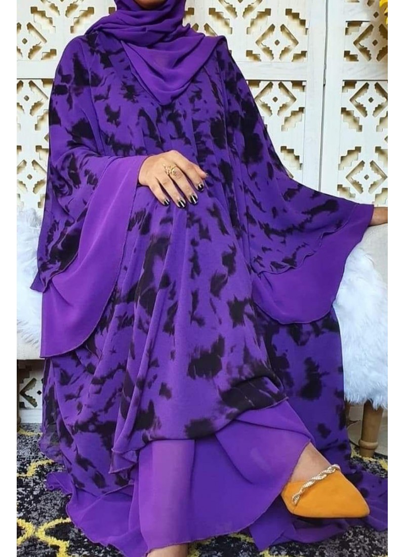 (3 Pieces Set) Geranium Abaya