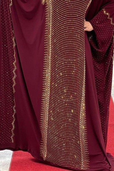 (3 Pieces Set) Maroon Farasha