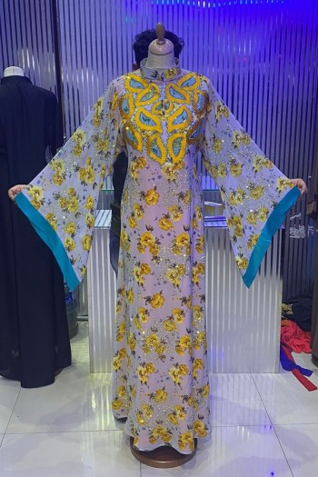 (3 Pieces Set) Mazna Abaya