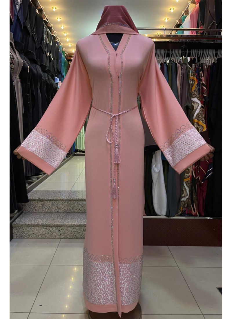 (3 Pieces Set) Glamorous Abaya 