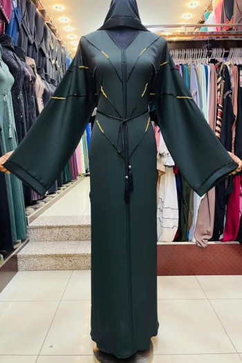 (3 Pieces Set) Stone Detail Abaya 