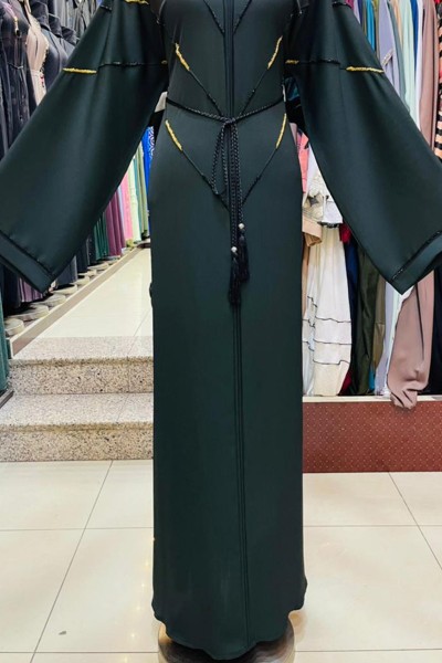 (3 Pieces Set) Stone Detail Abaya 