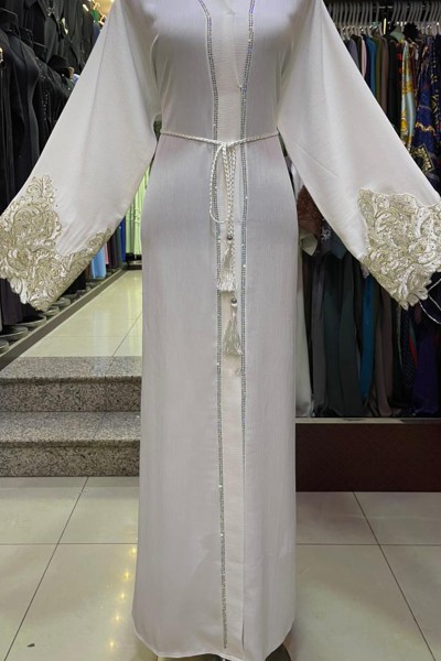 (3 Pieces Set) Fashionable Abaya 