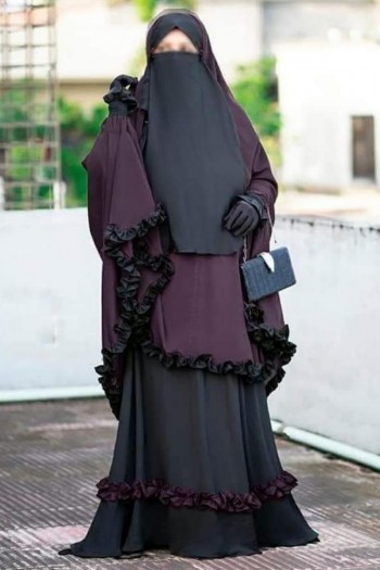 (6 Pieces Set) Detailed Pray Abaya