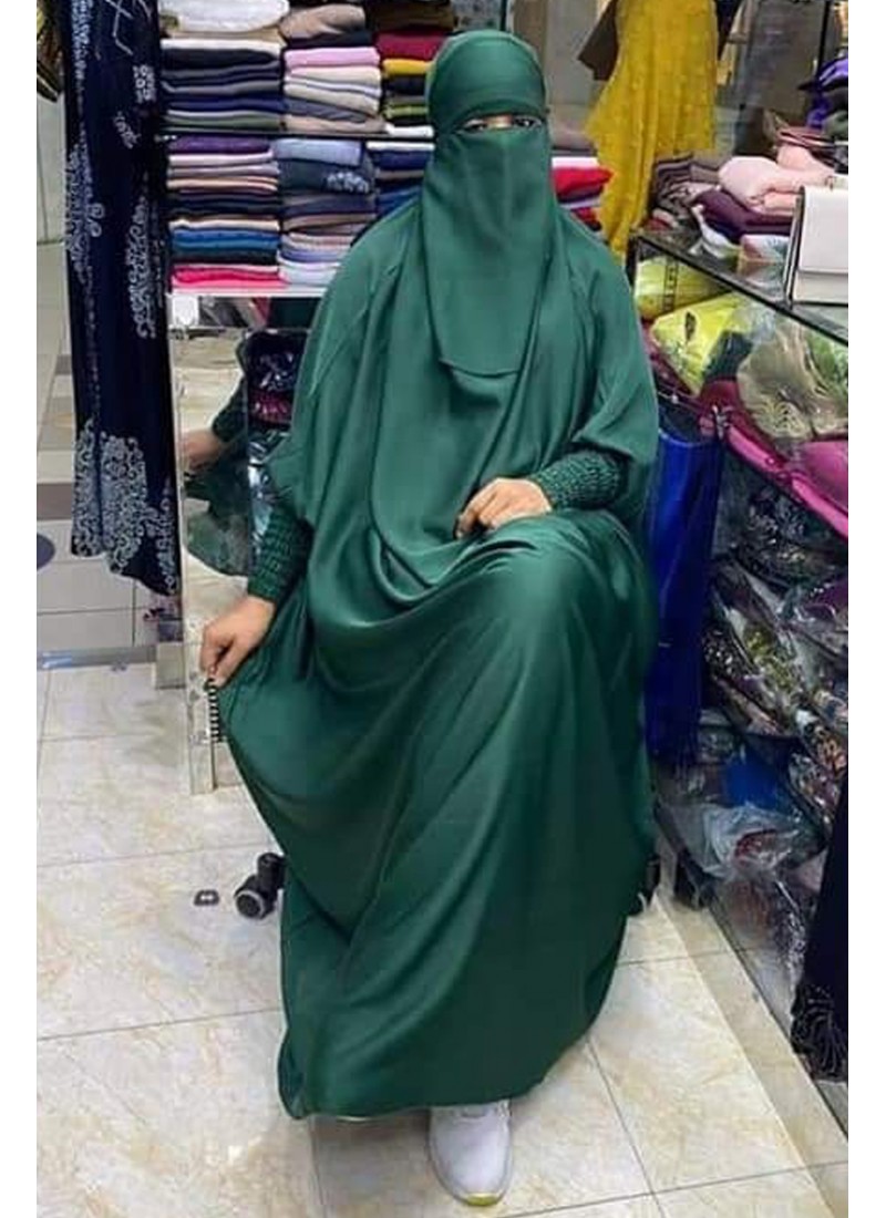 (12 Pieces Set) Green Jilbab Abaya