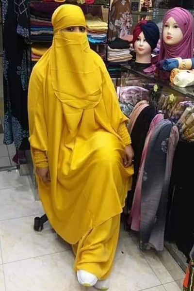 (12 Pieces Set) Yellow Jilbab Abaya