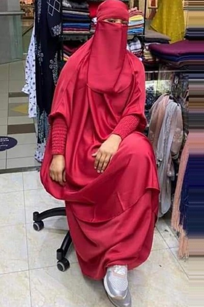 (12 Pieces Set) Red Jilbab Abaya