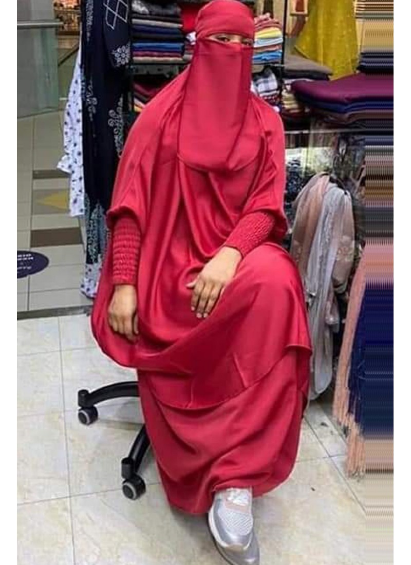 (12 Pieces Set) Red Jilbab Abaya