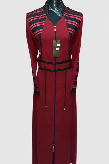 (3 Pieces Set) Couture Abaya Coat