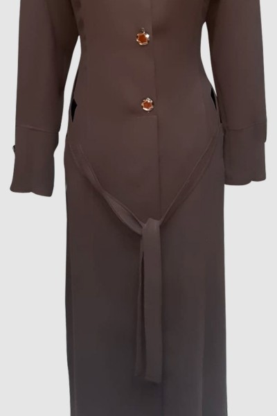 (3 Pieces Set) Amina Abaya Coat
