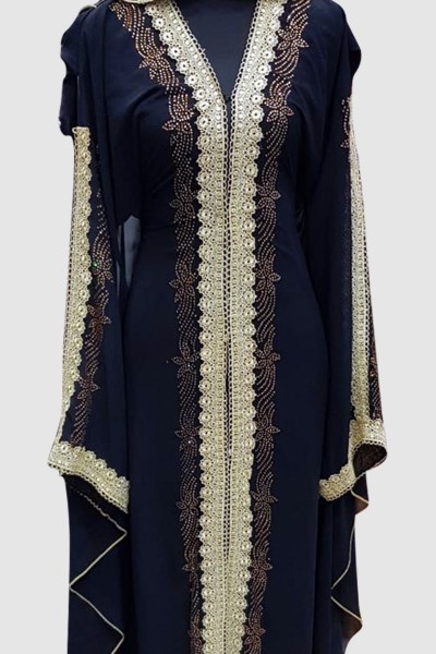 (3 Pieces Set) Designer Aroosa Abaya 