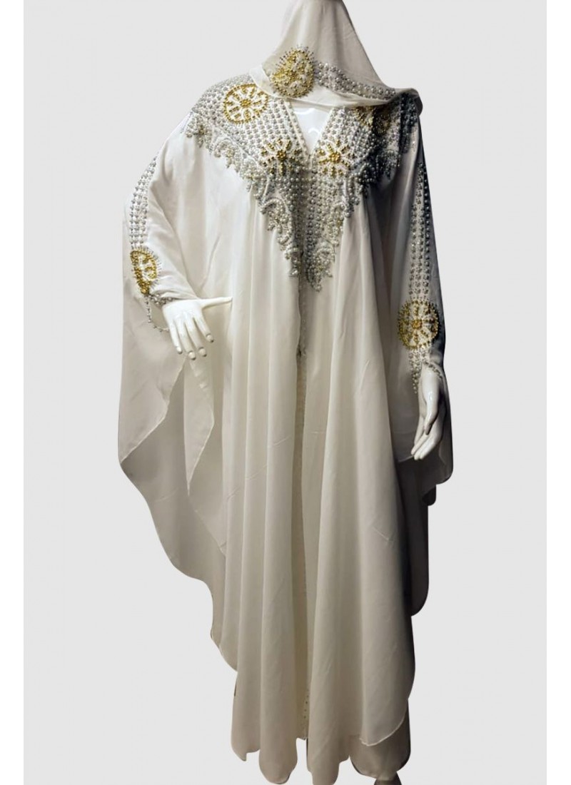 (3 Pieces Set) Traditional Aroosa Abaya 