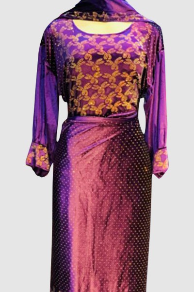 (MOQ 3 PCS) Shinny Velvet Abaya 