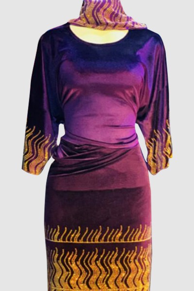 (MOQ 3 PCS) Velvet Stone Abaya