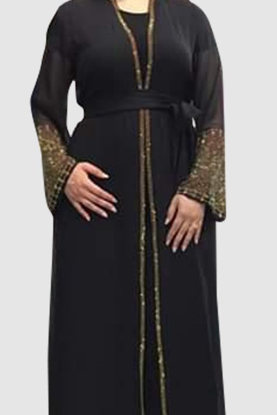 (MOQ 3 PCS) Crystal Open Abaya