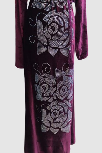 (MOQ 3 PCS) Detail Velvet Abaya